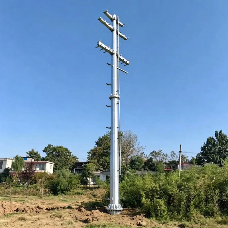High Voltage Power Line Steel Pole Tower